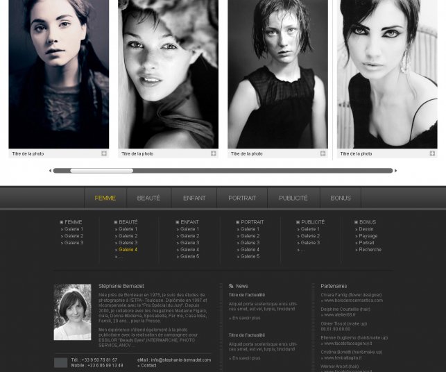 Création d'une proposition de maquette n°1 - page galerie