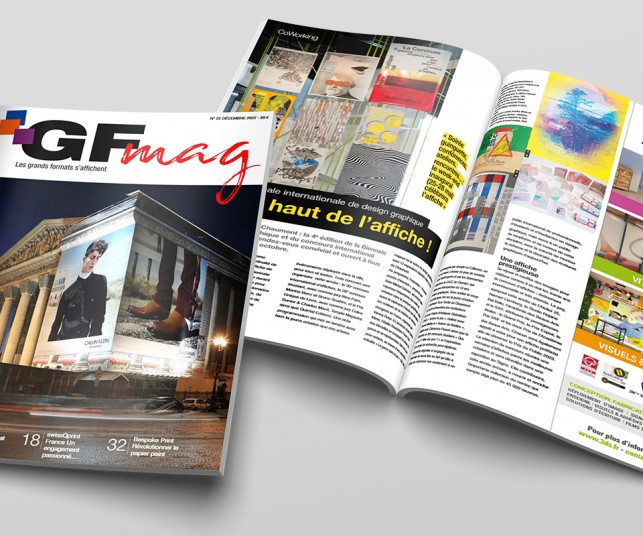 Montage visuel pour présenter le magazine GF Mag