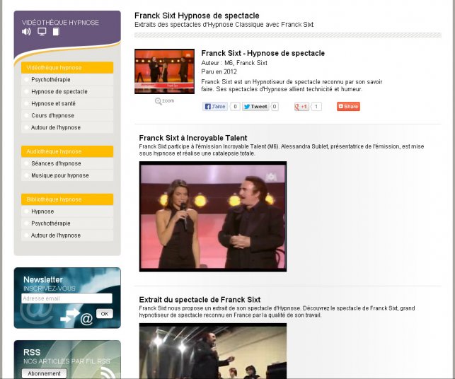 Détail de la page vidéo