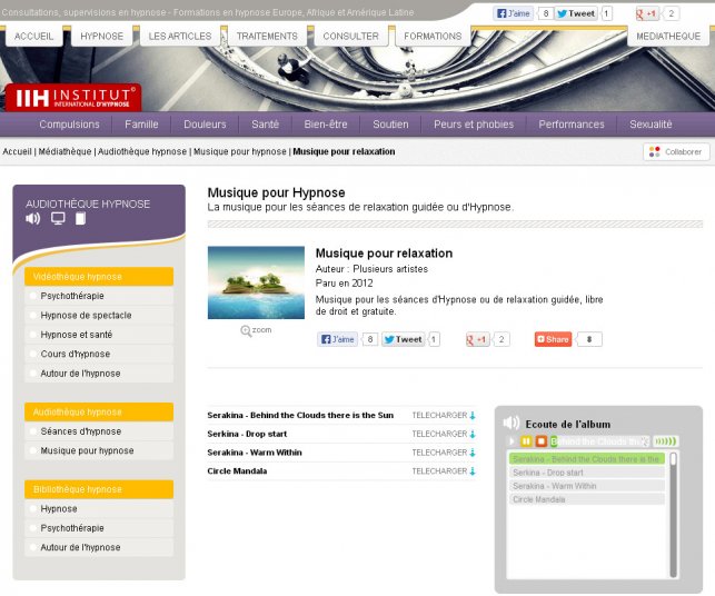 Exemple de la page musique.