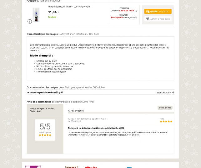 Refonte de site e-commerce, page article