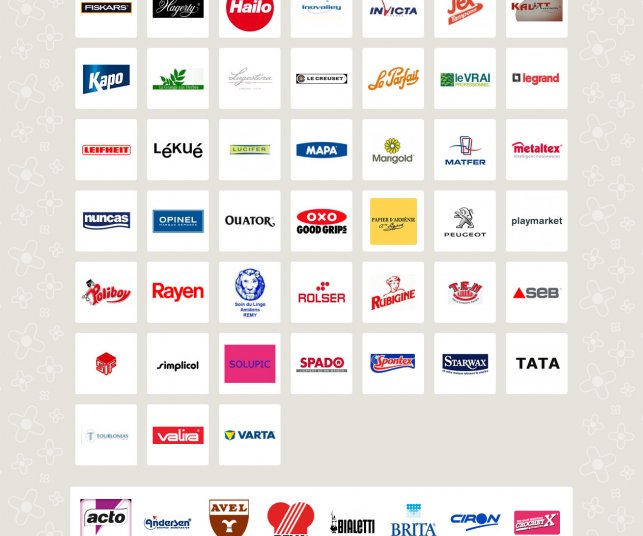 Refonte de site e-commerce page des logos de marque