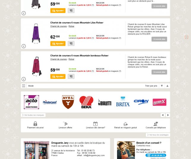 Refonte de site e-commerce, page de recherche