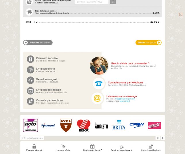 Refonte de site e-commerce, page de panier
