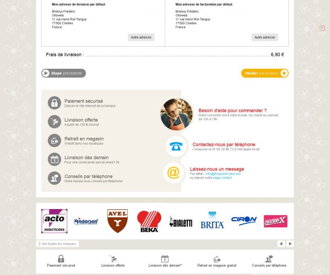 Refonte de site e-commerce, page de livraison