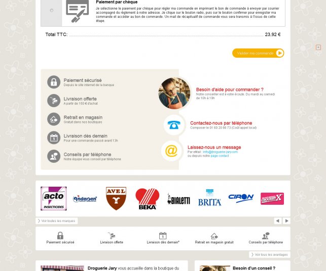 Refonte de site e-commerce, page des paiements