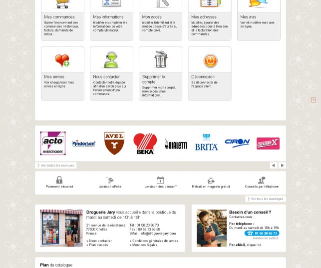 Refonte de site e-commerce, pages d'espace client