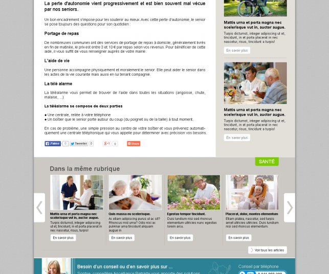 Refonte gaphique de la page article du site internet de présentation