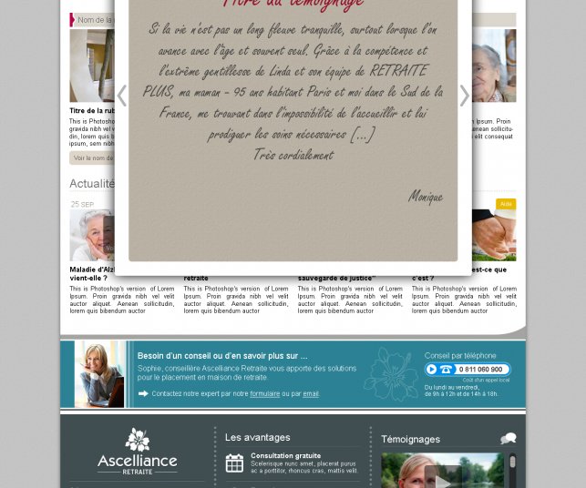Refonte gaphique de la page témoignage du site internet de présentation