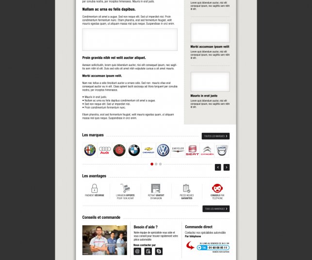 Conception graphique des page de présentation