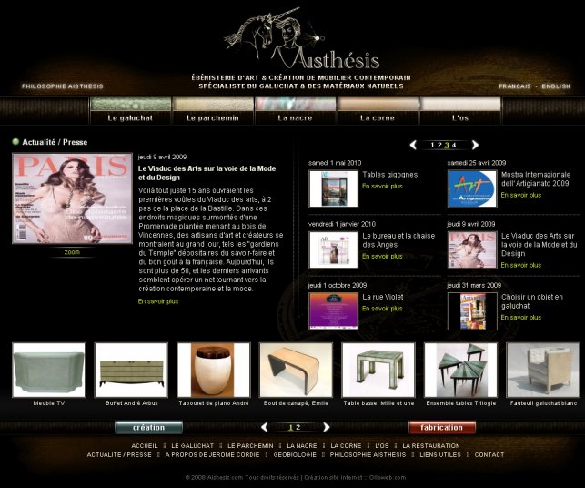 Page sur les actualités sur l'ébénisterie