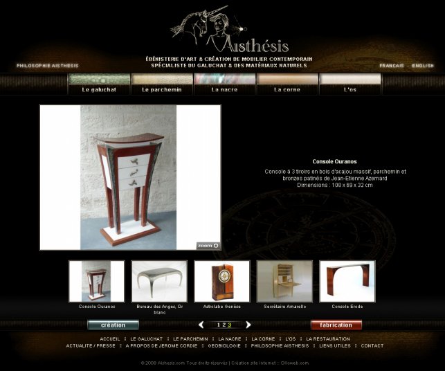 Détail de la page exemple de mobilier