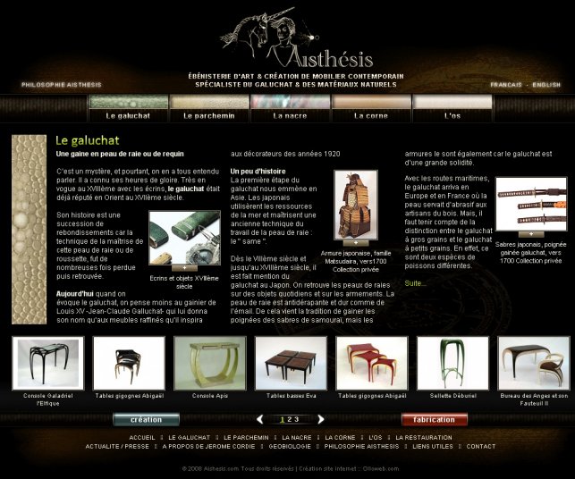 Page sur le galuchat du site d'ébéniste.