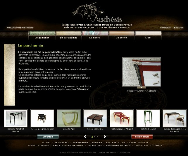 Page sur le parchemin