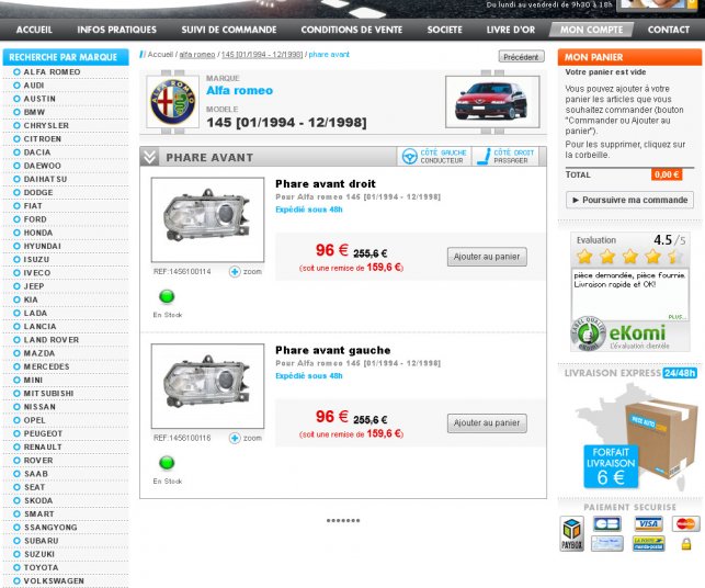 Création graphique de la page article du site auto