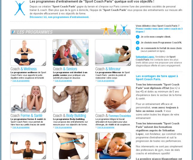 Graphisme de la page des programmes