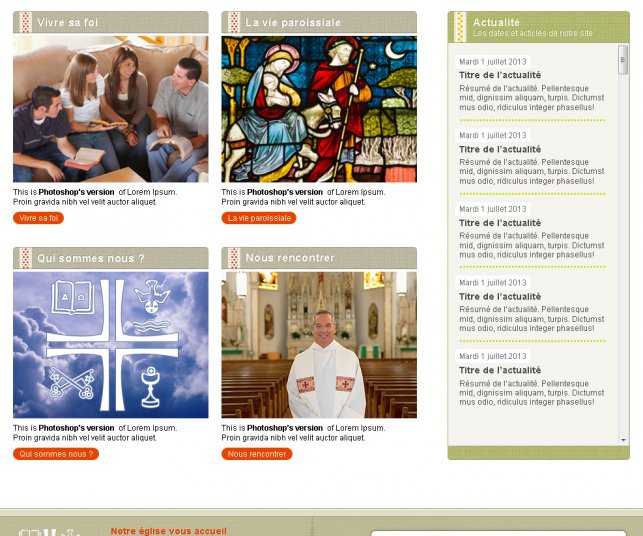 Graphisme de la page d'accueil