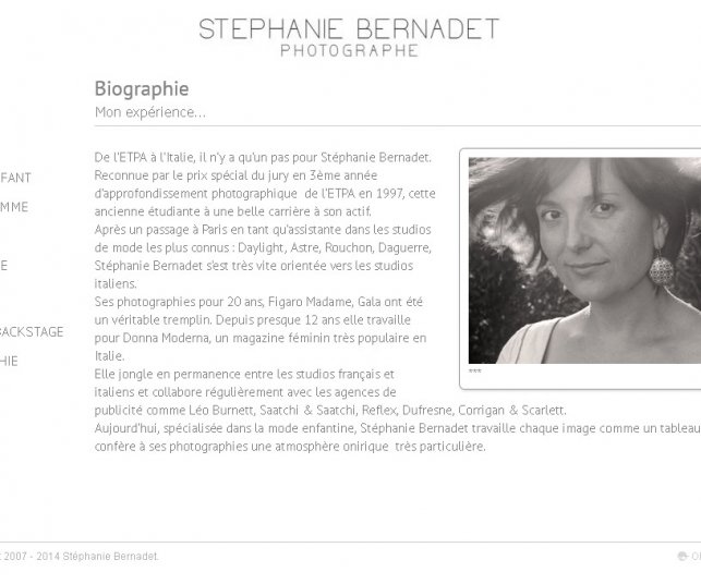 Version en ligne après adaptation - page de contenu