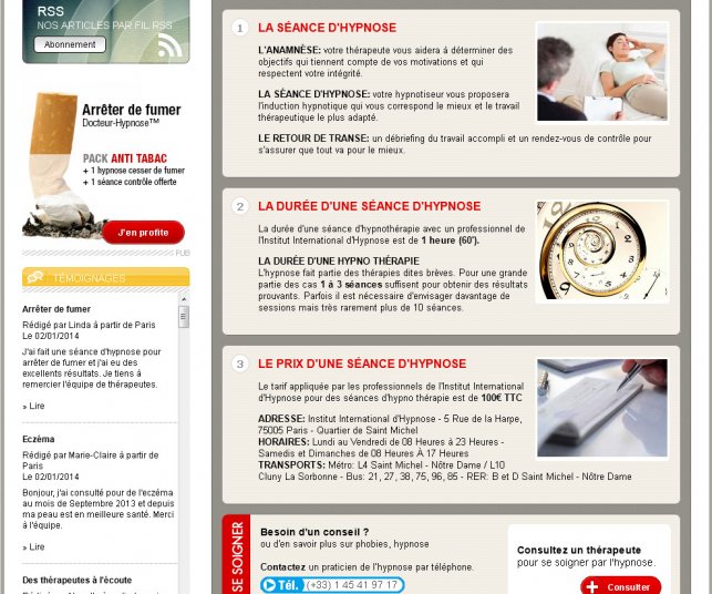 Détail bas d'une page de traitement par l'hypnose