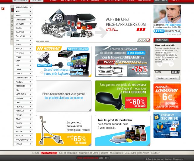 Graphisme de la page d'accueil